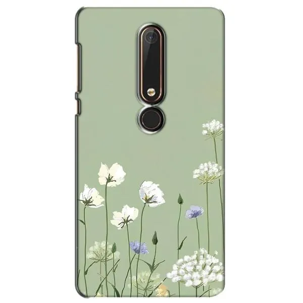 Чехол с принтом «Цветы на зеленом» для Nokia 6 2018 Чехол с принтом «Цветы на зеленом» для Nokia 6 2018