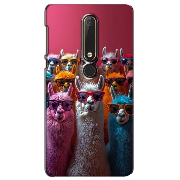 Чехол с принтом «Ламы в очках» для Nokia 6 2018 Чехол с принтом «Ламы в очках» для Nokia 6 2018