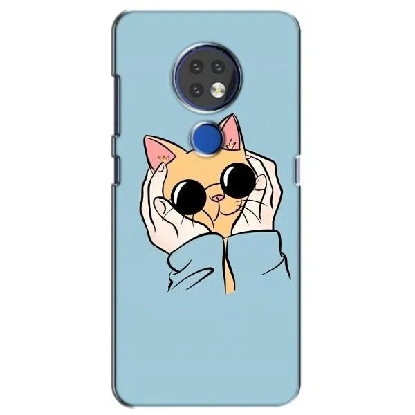 Чехол с принтом «Котик в очках» для Nokia 7.2