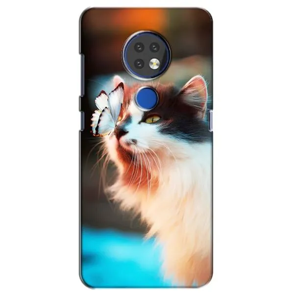 Чехол с принтом «Котик с бабочкой» для Nokia 7.2