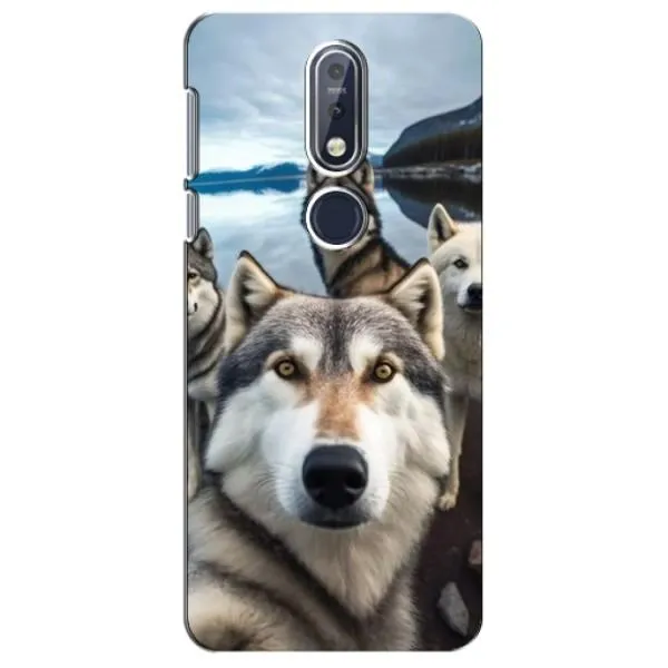 Чехол с принтом «Селфи ХАски» для Nokia 7.1 (2018)