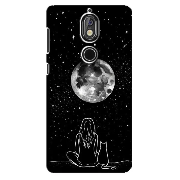 Чехол с принтом «Девушка с котом» для Nokia 7