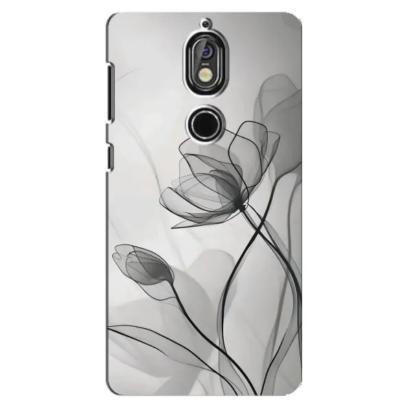 Чехол с принтом «Черные цветы» для Nokia 7 Чехол с принтом «Черные цветы» для Nokia 7