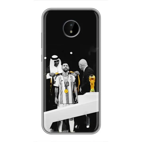 Чехол с принтом «Месси в накидке» для Nokia C20 Plus