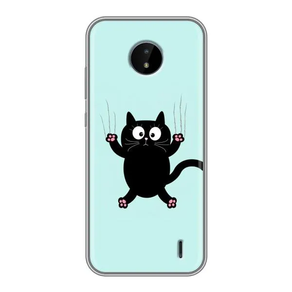 Чехол с принтом «Падающий кот» для Nokia C20 Plus Чехол с принтом «Падающий кот» для Nokia C20 Plus