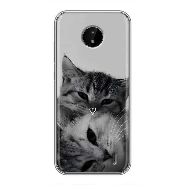 Чохол з принтом «Пара котів» для Nokia C20 Plus