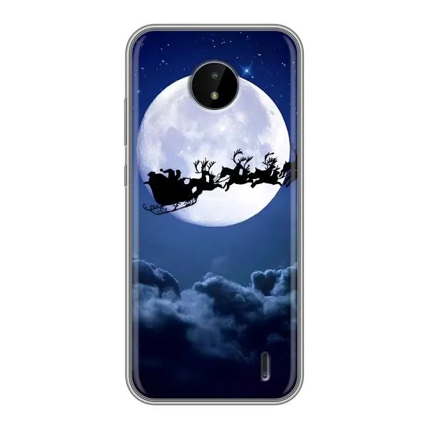 Чехол с принтом «Санта - луна» для Nokia C20 Plus