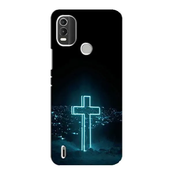 Чехол с принтом «Крест и город» для Nokia C21 Plus
