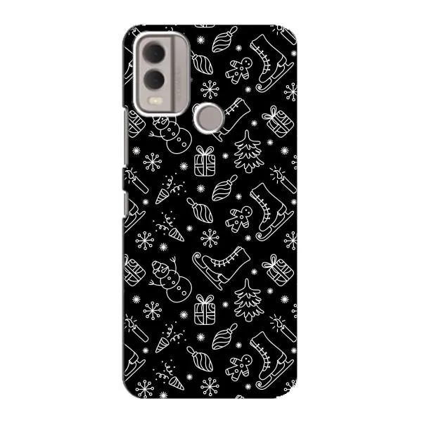 Чехол с принтом «Новогодний фон» для Nokia C22 Чехол с принтом «Новогодний фон» для Nokia C22