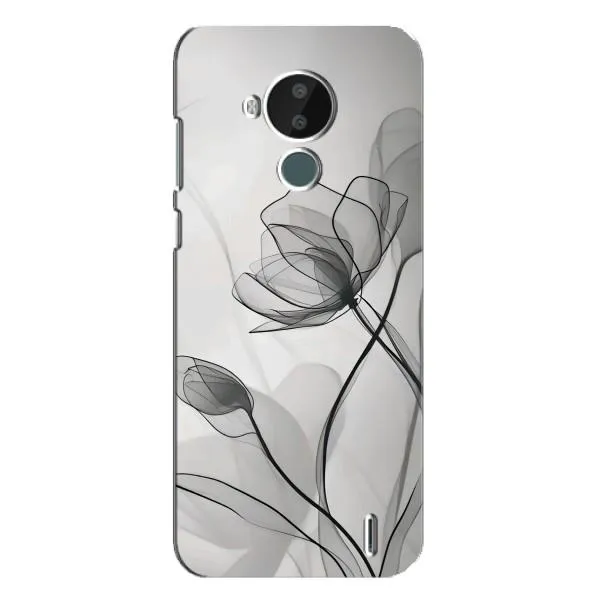 Чехол с принтом «Черные цветы» для Nokia C30