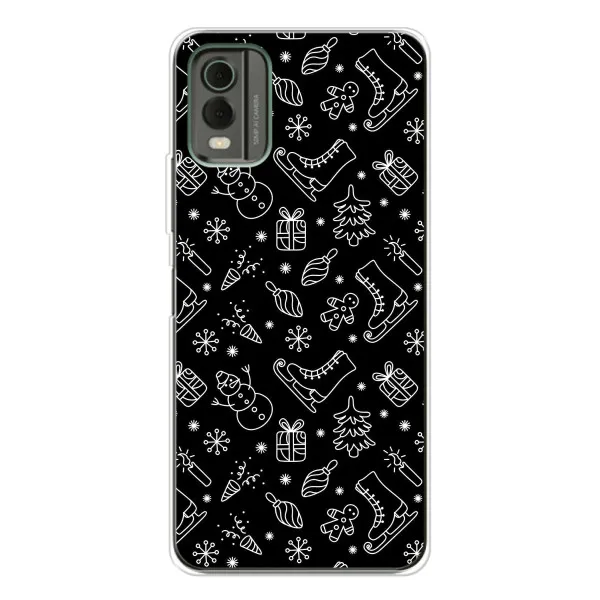 Чехол с принтом «Новогодний фон» для Nokia C32 Чехол с принтом «Новогодний фон» для Nokia C32
