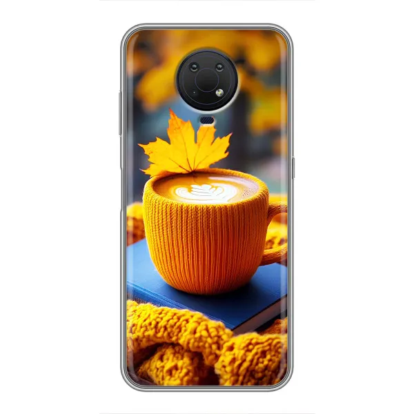 Чехол с принтом «Кофе на желтом пледе» для Nokia G10