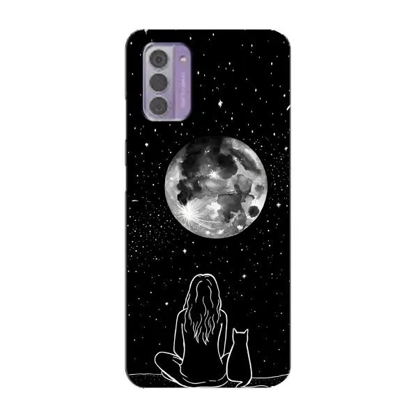 Чехол с принтом «Девушка с котом» для Nokia G42 Чехол с принтом «Девушка с котом» для Nokia G42