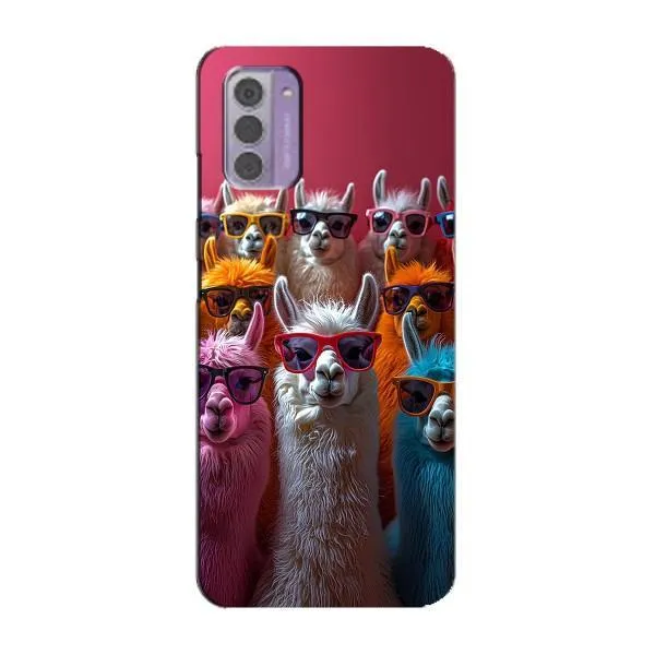Чехол с принтом «Ламы в очках» для Nokia G42 Чехол с принтом «Ламы в очках» для Nokia G42