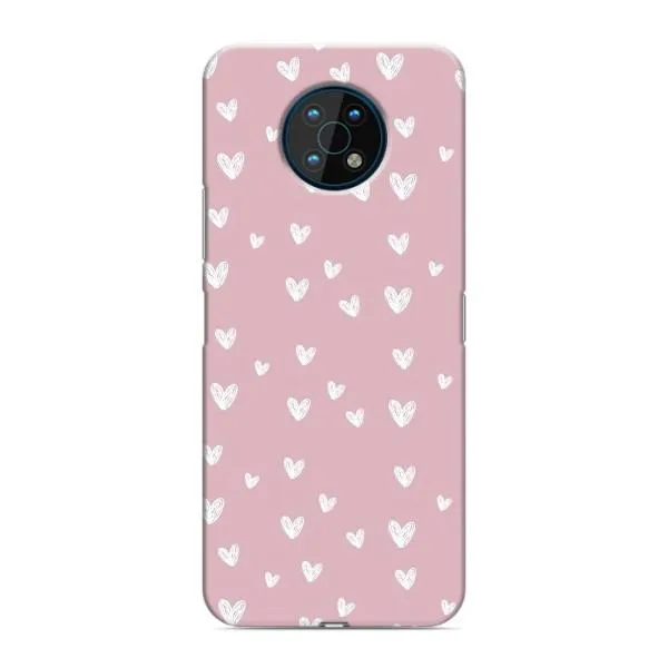 Чехол с принтом «Сердечки на розовом» для Nokia G50
