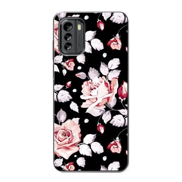 Чехол с принтом «Цветочки на черном» для Nokia G60