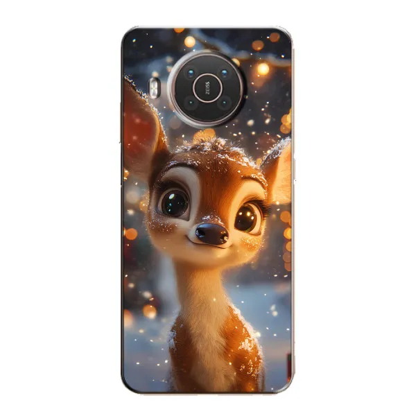 Чехол с принтом «Олененок среди гирлянд» для Nokia X10