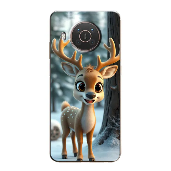 Чехол с принтом «Олененок в лесу» для Nokia X10