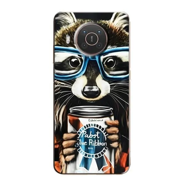 Чехол с принтом «Енот с банкой» для Nokia X20