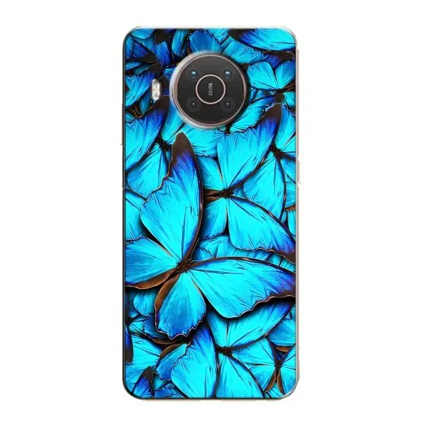 Чехол с принтом «Синие бабочки» для Nokia X20