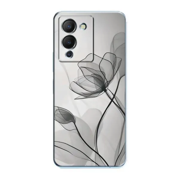Чехол с принтом «Черные цветы» для Infinix Note 12 (G96)