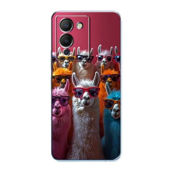Чехол с принтом «Ламы в очках» для Infinix Note 12 (G96)
