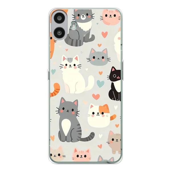 Чехол с принтом «Коллаж котов» для Nothing CMF Phone 1
