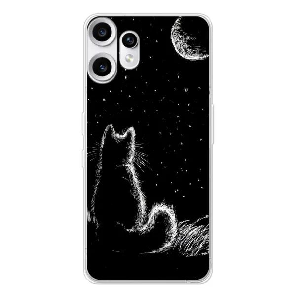 Чехол с принтом «Котик и луна» для Nothing CMF Phone 2 Pro