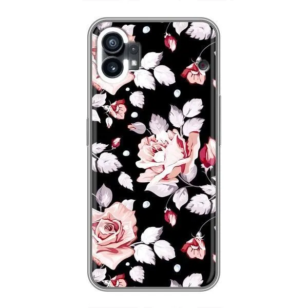 Чохол з принтом «Квіти на чорному» для Nothing Phone 1 Чохол з принтом «Квіти на чорному» для Nothing Phone 1