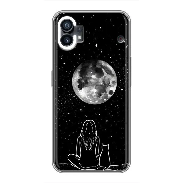 Чехол с принтом «Девушка с котом» для Nothing Phone 1 Чехол с принтом «Девушка с котом» для Nothing Phone 1