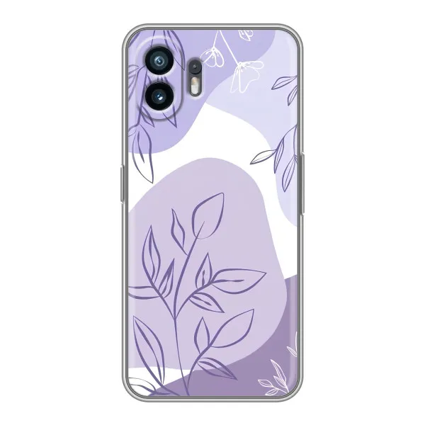 Чехол с принтом «Фиолетовые листья абстракция» для Nothing Phone 2