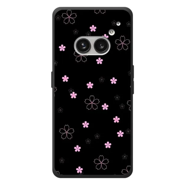 Чехол с принтом «Розовые цветы на черном» для Nothing Phone (2a) Plus