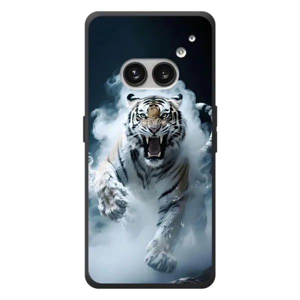 Чехол с принтом «Белый тигр в дыму» для Nothing Phone (2a) Plus