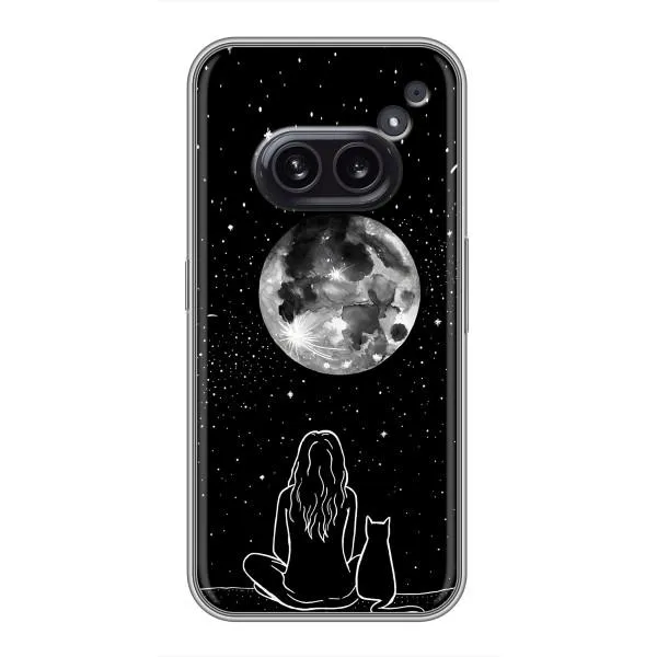 Чехол с принтом «Девушка с котом» для Nothing Phone 2a Чехол с принтом «Девушка с котом» для Nothing Phone 2a