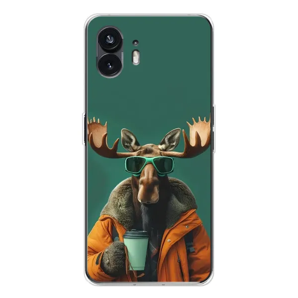 Чехол с принтом «Лось с кофе» для Nothing Phone 3