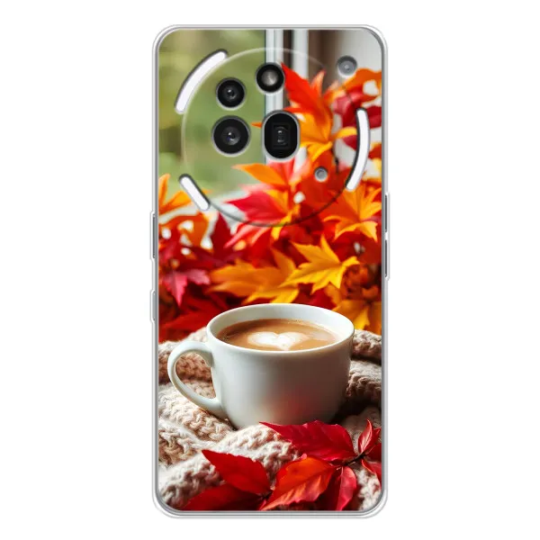 Чехол с принтом «Кофе и листья» для Nothing Phone (3a) Pro