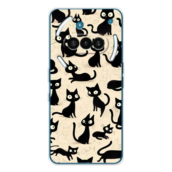 Чехол с принтом «Черные коты» для Nothing Phone (3a) Чехол с принтом «Черные коты» для Nothing Phone (3a)
