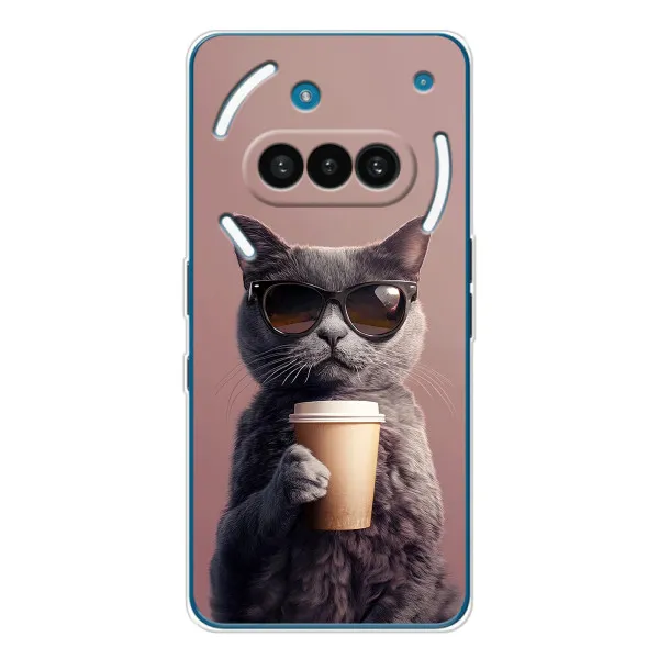 Чехол с принтом «Кот с кофе» для Nothing Phone (3a) Чехол с принтом «Кот с кофе» для Nothing Phone (3a)