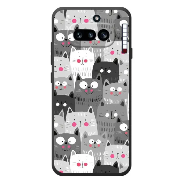 Чехол с принтом «Рисованные котики» для Nothing Phone (4a)
