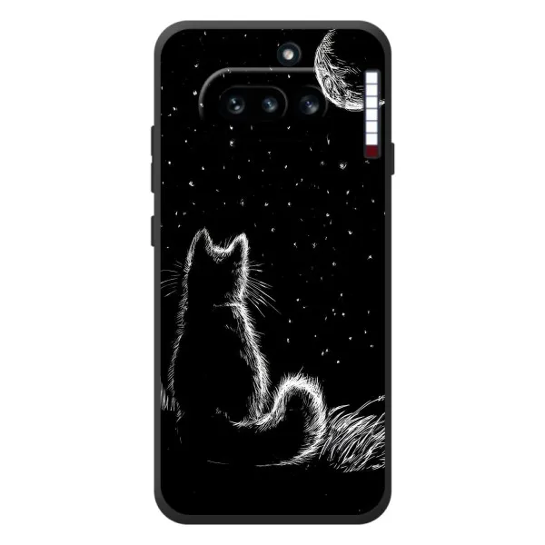 Чехол с принтом «Котик и луна» для Nothing Phone (4a)