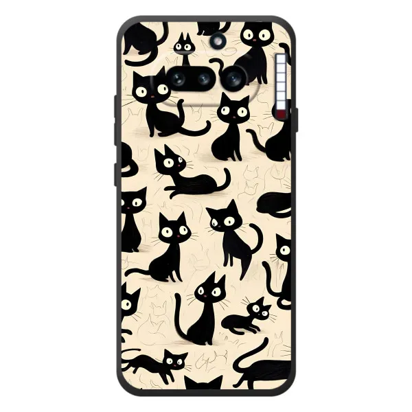 Чехол с принтом «Черные коты» для Nothing Phone (4a)