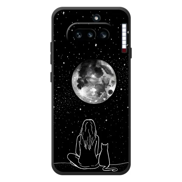 Чехол с принтом «Девушка с котом» для Nothing Phone (4a)