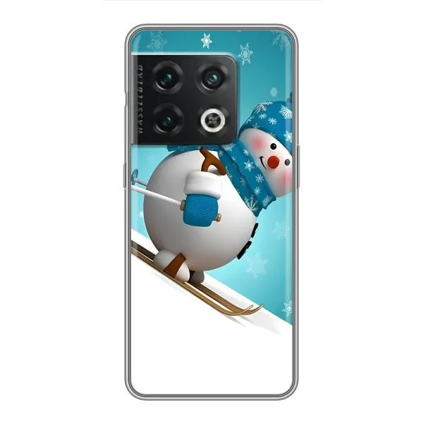 Чехол с принтом «Снеговик на лыжах» для OnePlus 10 Pro Чехол с принтом «Снеговик на лыжах» для OnePlus 10 Pro