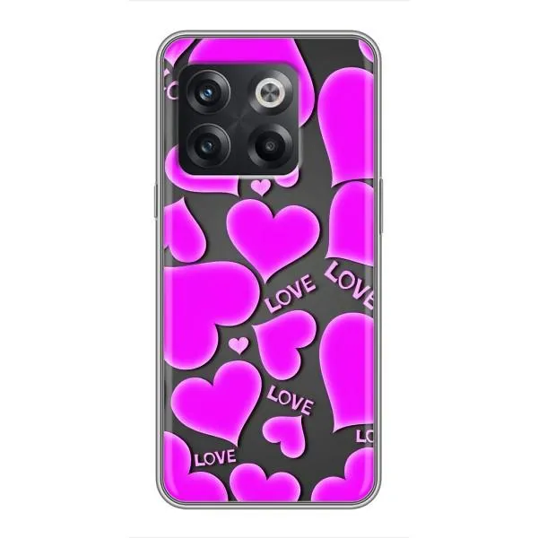 Чехол с принтом «Pink hearts» для OnePlus 10T