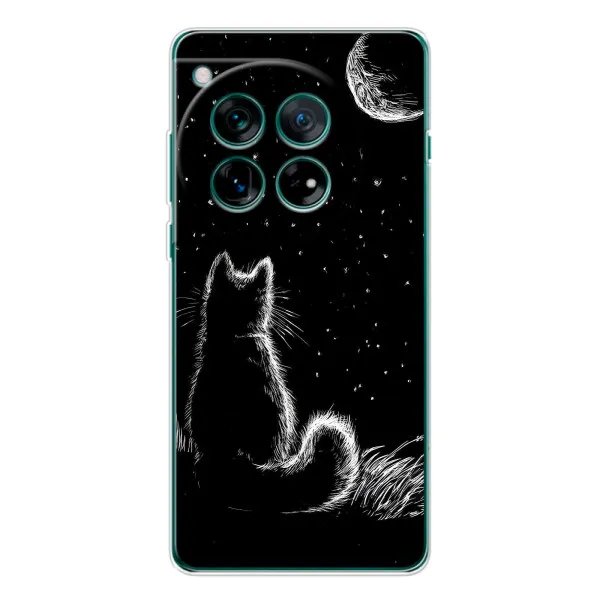 Чехол с принтом «Котик и луна» для OnePlus 12