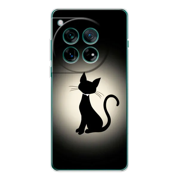 Чехол с принтом «Силуэт котика» для OnePlus 12