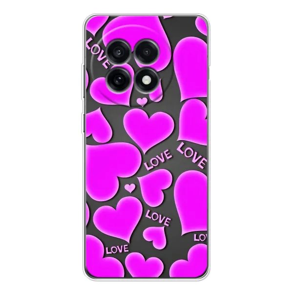 Чохол з принтом «Pink hearts» для OnePlus 13R