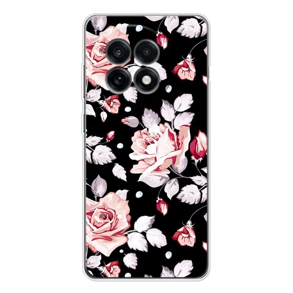 Чехол с принтом «Цветочки на черном» для OnePlus 13R