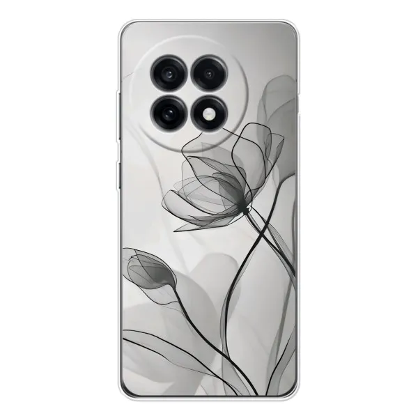 Чехол с принтом «Черные цветы» для OnePlus 13R Чехол с принтом «Черные цветы» для OnePlus 13R
