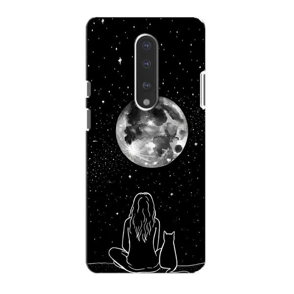Чохол з принтом «Дівчина з котом» для OnePlus 7